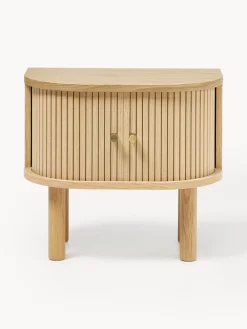 Mesitas De Noche|Mesitas De Noche></noscript>Westwing Collection Mesita de noche con frente acanalado Calary Madera de roble