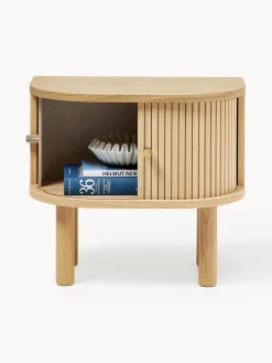 Mesitas De Noche|Mesitas De Noche></noscript>Westwing Collection Mesita de noche con frente acanalado Calary Madera de roble