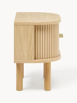 Mesitas De Noche|Mesitas De Noche></noscript>Westwing Collection Mesita de noche con frente acanalado Calary Madera de roble