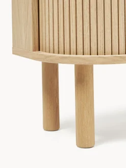 Mesitas De Noche|Mesitas De Noche></noscript>Westwing Collection Mesita de noche con frente acanalado Calary Madera de roble