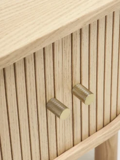 Mesitas De Noche|Mesitas De Noche></noscript>Westwing Collection Mesita de noche con frente acanalado Calary Madera de roble