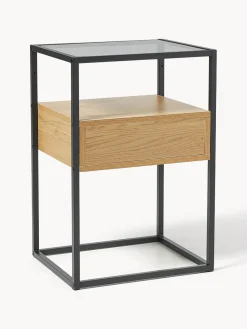 Mesitas De Noche|Mesitas De Noche> Mesita de noche con tablero de vidrio Randolf