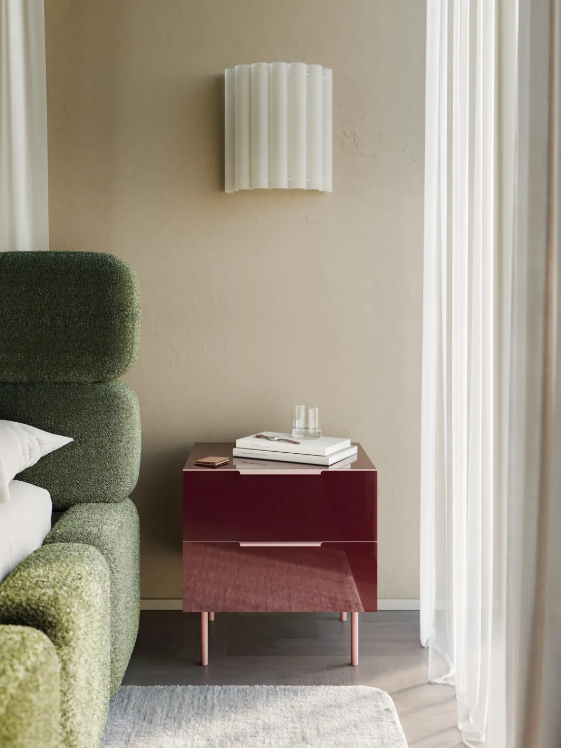 Discount Mesita de noche de alto brillo Lenne Mesitas De Noche|Mesitas De Noche