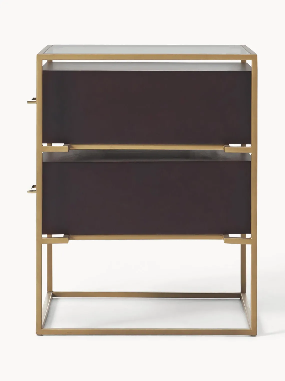 Mesitas De Noche|Mesitas De Noche>Westwing Collection Mesita de noche de madera de mango Lyle Madera de mango oscura, dorado