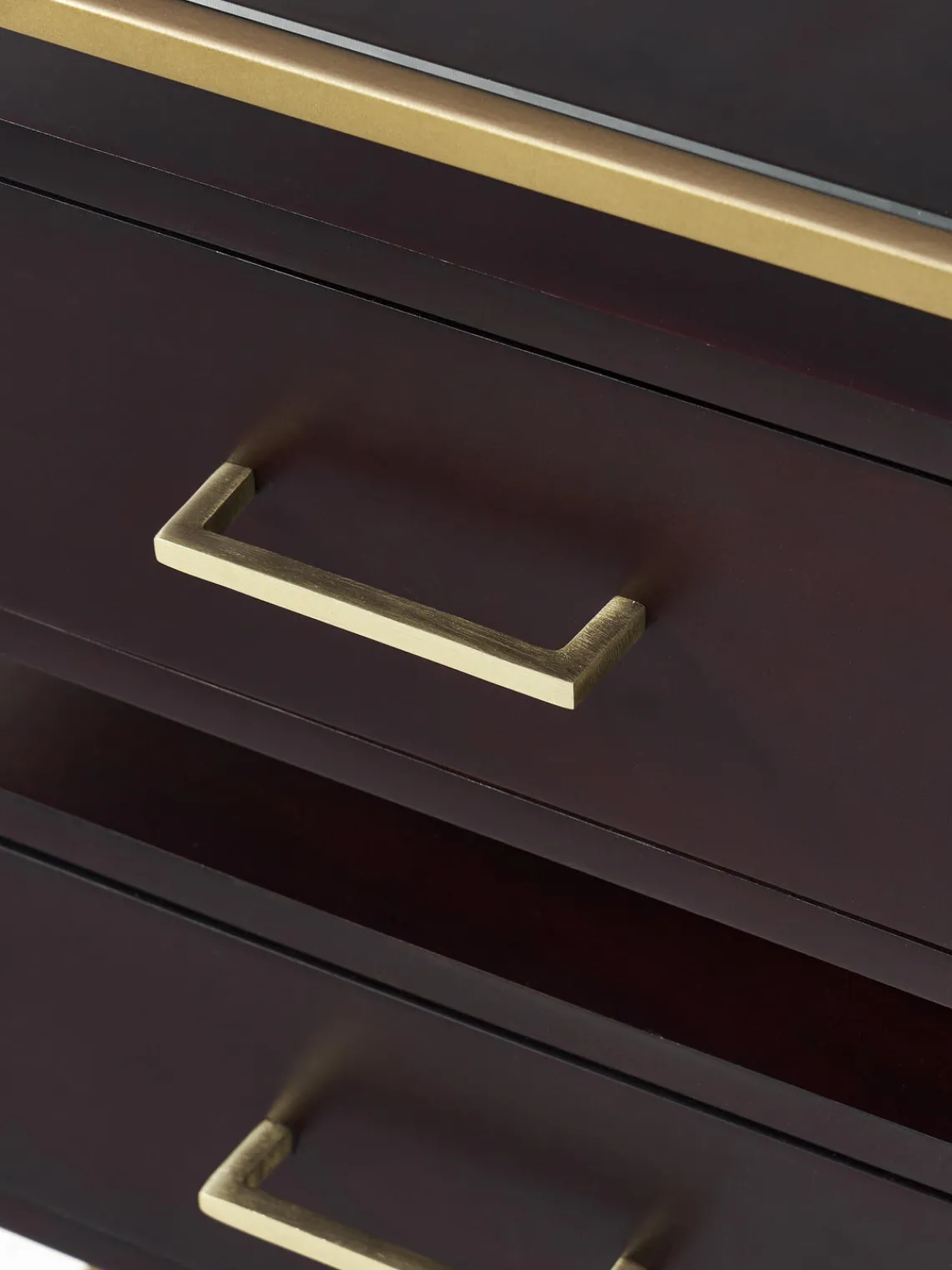 Mesitas De Noche|Mesitas De Noche>Westwing Collection Mesita de noche de madera de mango Lyle Madera de mango oscura, dorado