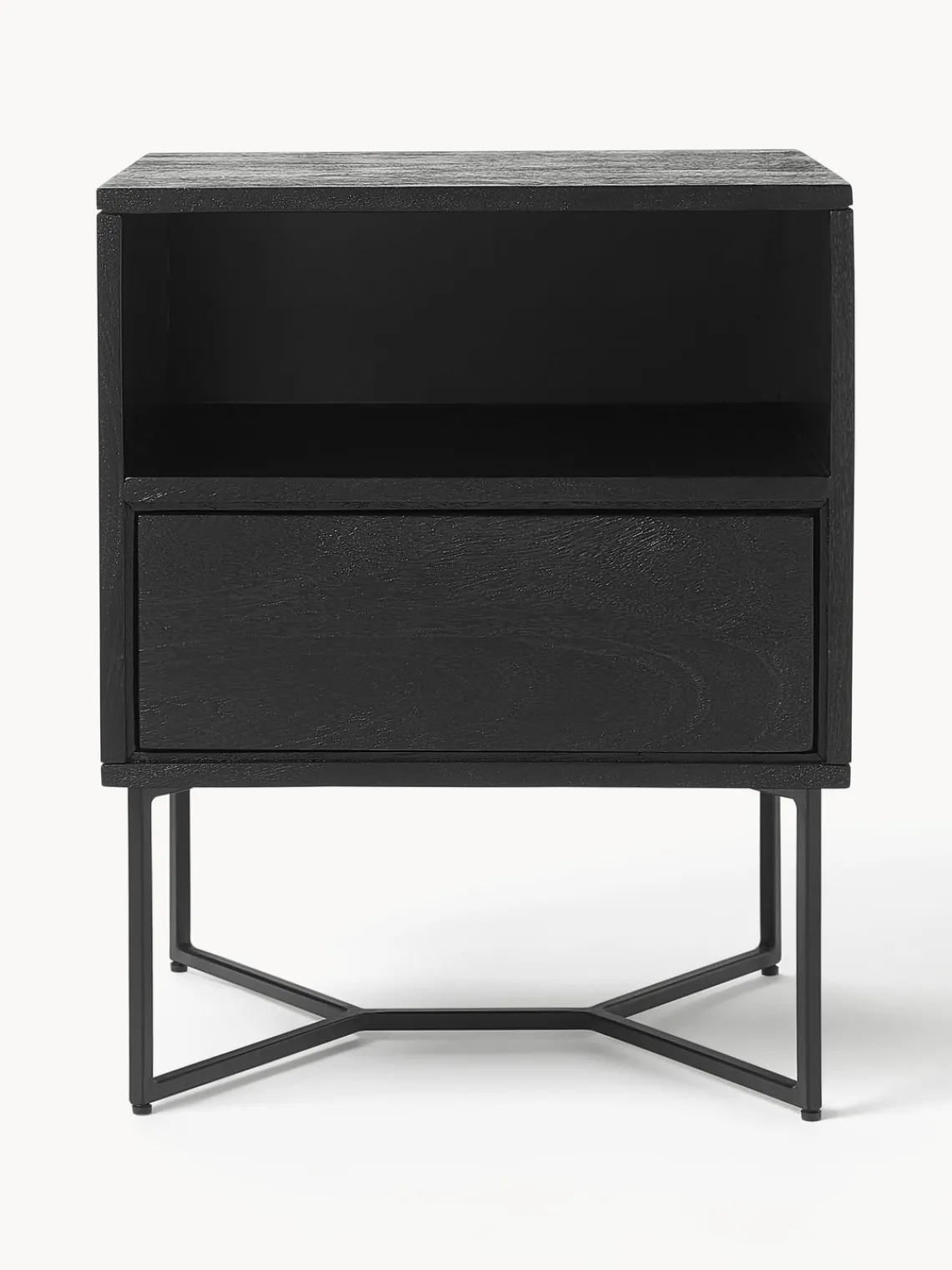 Mesitas De Noche|Mesitas De Noche>Westwing Collection Mesita de noche de madera de mango con cajón Luca Madera de mango, negro pintado