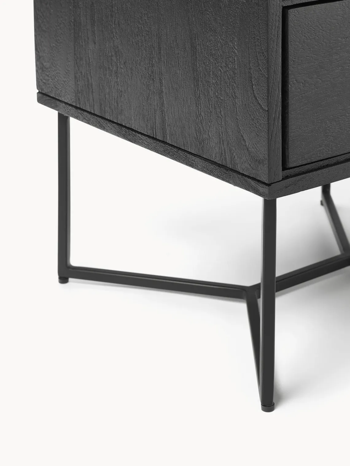 Mesitas De Noche|Mesitas De Noche>Westwing Collection Mesita de noche de madera de mango con cajón Luca Madera de mango, negro pintado