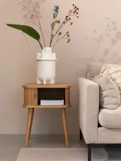 Best Mesita de noche de madera Barbier, puerta corredera Mesitas De Noche|Mesitas De Noche