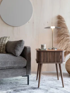 Mesitas De Noche|Mesitas De Noche>Zuiver Mesita de noche de madera Barbier, puerta corredera Madera de nogal