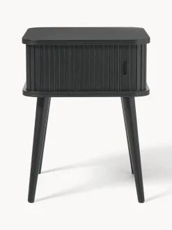 Mesitas De Noche|Mesitas De Noche></noscript>Zuiver Mesita de noche de madera Barbier, puerta corredera Madera de fresno pintada en negro