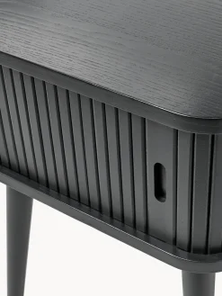 Mesitas De Noche|Mesitas De Noche></noscript>Zuiver Mesita de noche de madera Barbier, puerta corredera Madera de fresno pintada en negro