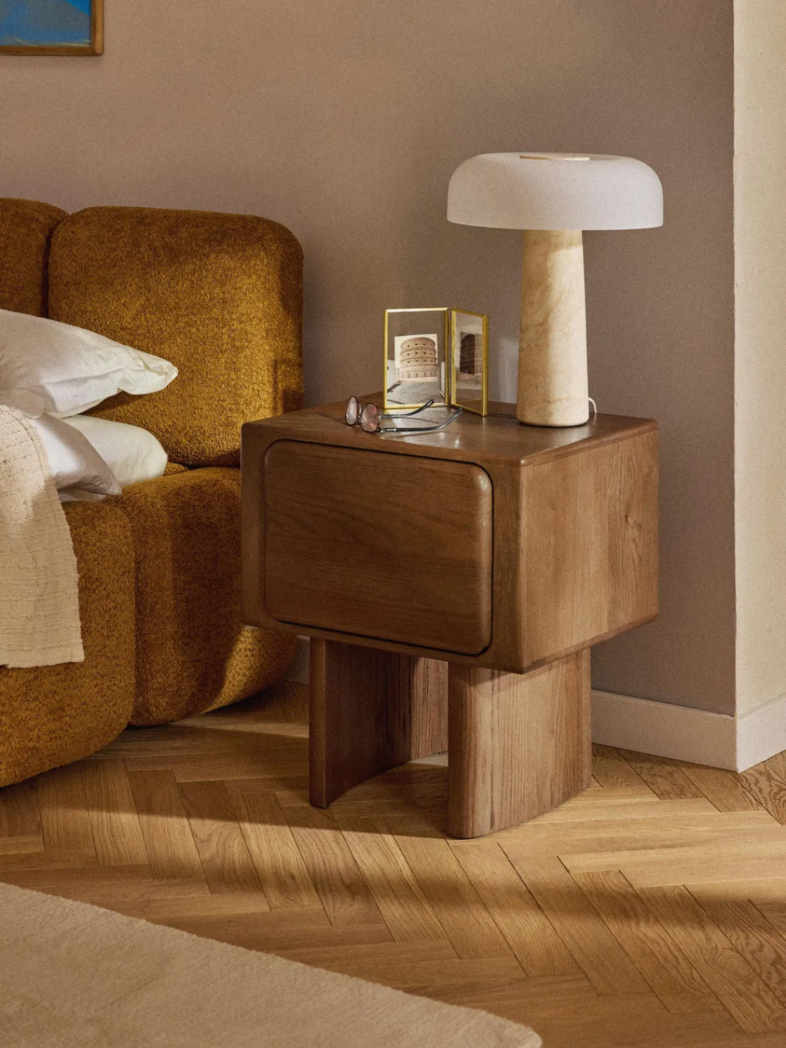 Sale Mesita de noche de madera de roble Chandler Mesitas De Noche|Mesitas De Noche