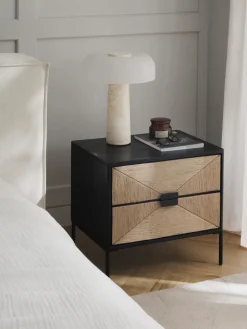 Hot Mesita de noche de madera de mango June, con cajones Mesitas De Noche|Mesitas De Noche