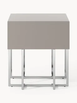 Mesitas De Noche|Mesitas De Noche></noscript>Westwing Collection Mesita de noche de madera Joe Taupe, plateado