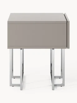 Mesitas De Noche|Mesitas De Noche></noscript>Westwing Collection Mesita de noche de madera Joe Taupe, plateado