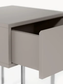 Mesitas De Noche|Mesitas De Noche></noscript>Westwing Collection Mesita de noche de madera Joe Taupe, plateado