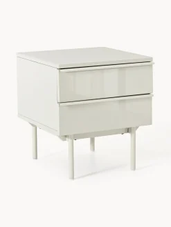 Mesitas De Noche|Mesitas De Noche>Westwing Collection Mesita de noche de madera Elona Beige claro brillante