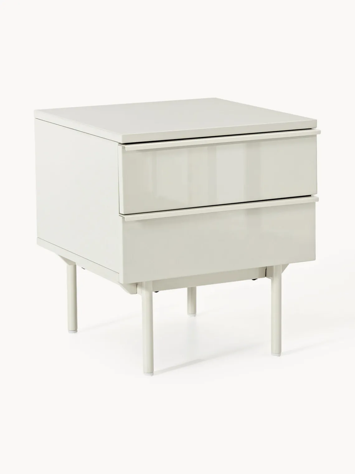 Mesitas De Noche|Mesitas De Noche>Westwing Collection Mesita de noche de madera Elona Beige claro brillante