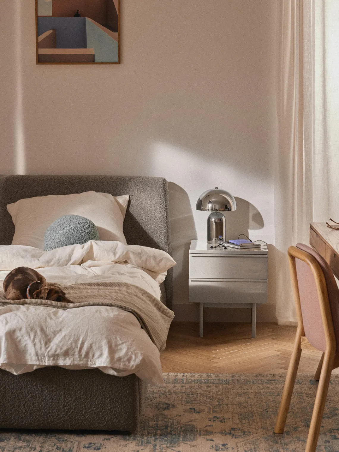 Mesitas De Noche|Mesitas De Noche>Westwing Collection Mesita de noche de madera Elona Beige claro brillante