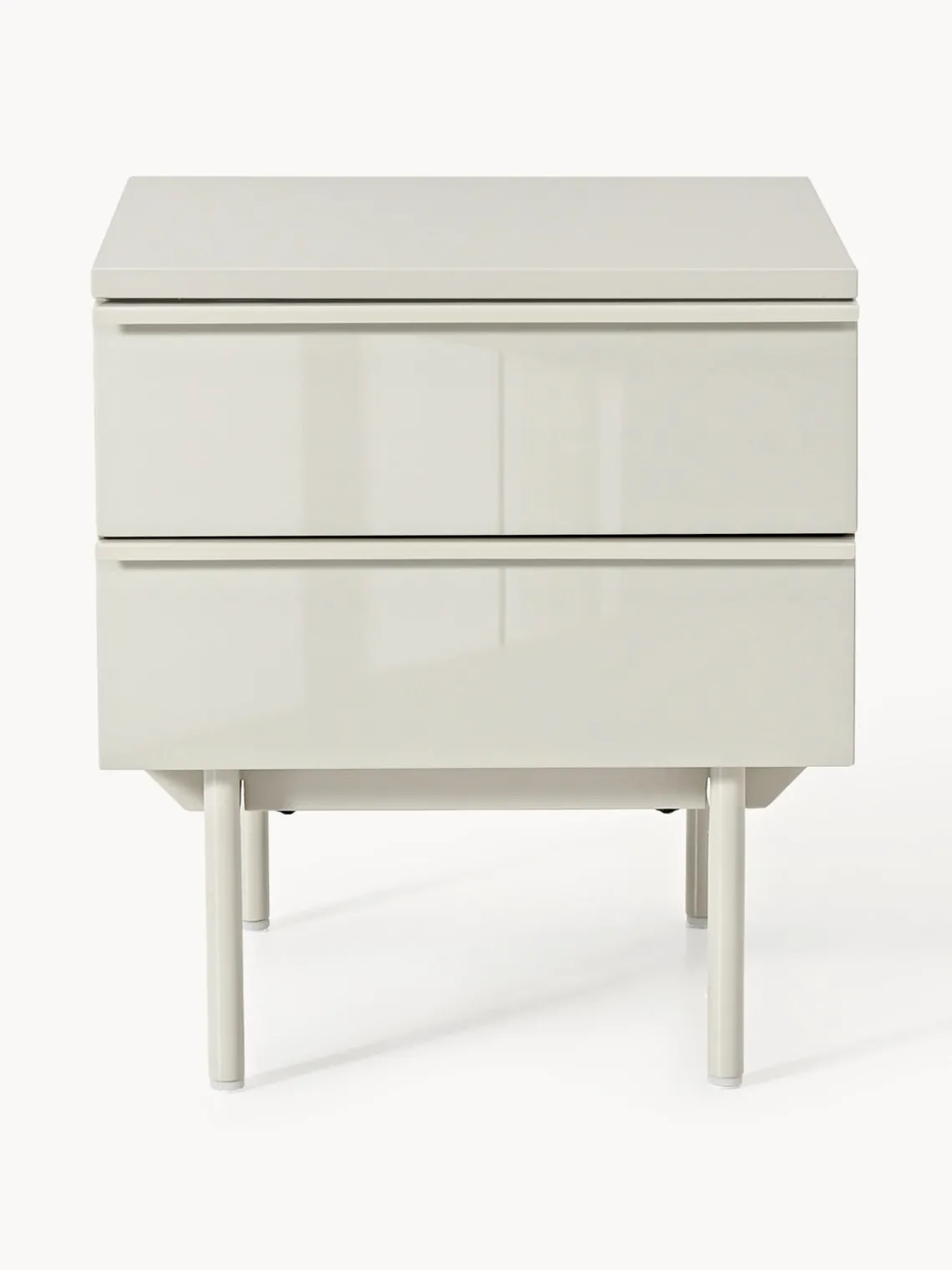 Mesitas De Noche|Mesitas De Noche>Westwing Collection Mesita de noche de madera Elona Beige claro brillante