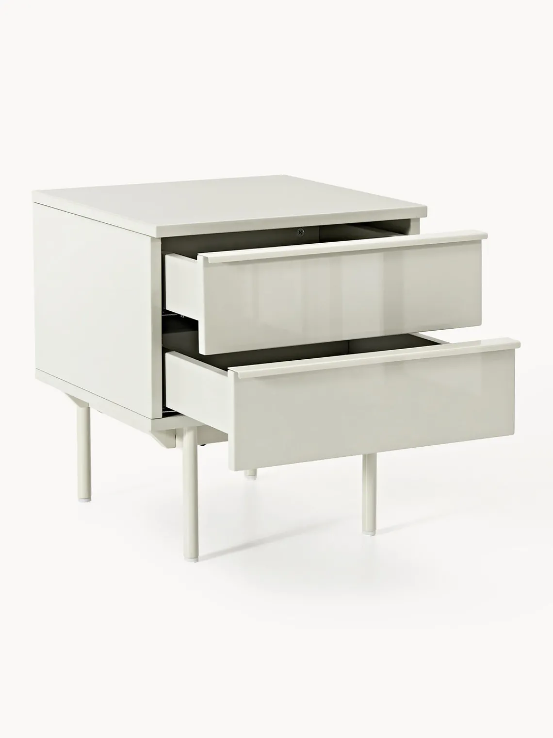 Mesitas De Noche|Mesitas De Noche>Westwing Collection Mesita de noche de madera Elona Beige claro brillante