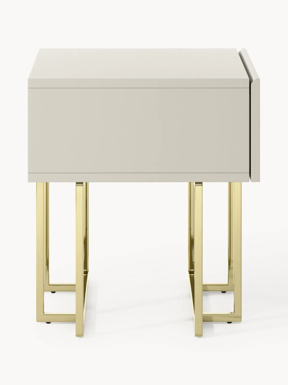 Mesitas De Noche|Mesitas De Noche>Westwing Collection Mesita de noche de madera Joe Beige claro, dorado