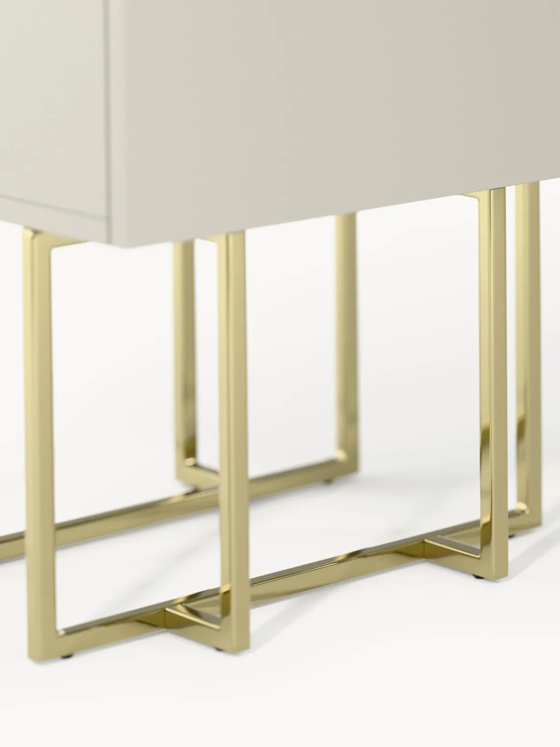 Mesitas De Noche|Mesitas De Noche>Westwing Collection Mesita de noche de madera Joe Beige claro, dorado