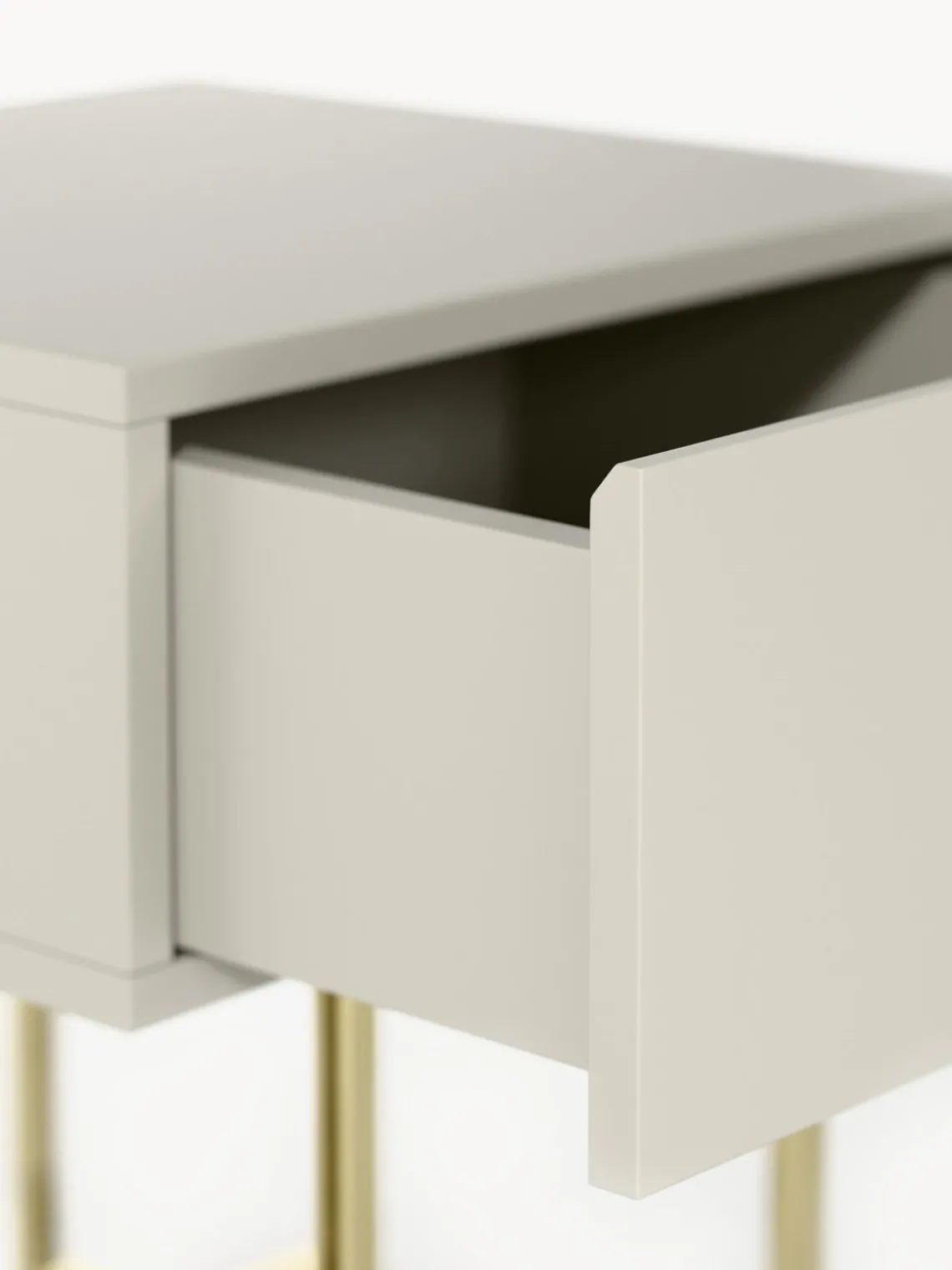 Mesitas De Noche|Mesitas De Noche>Westwing Collection Mesita de noche de madera Joe Beige claro, dorado