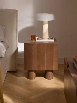 Mesitas De Noche|Mesitas De Noche>Westwing Collection Mesita de noche de madera de roble Cadi Madera de roble pintado marrón