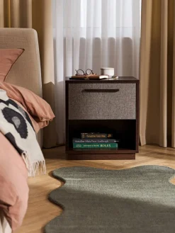 Best Mesita de noche de madera con frente tapizado Wisp Mesitas De Noche|Mesitas De Noche