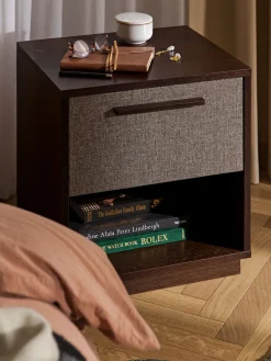 Best Mesita de noche de madera con frente tapizado Wisp Mesitas De Noche|Mesitas De Noche