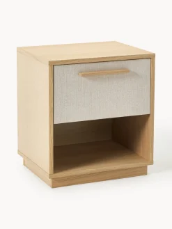 Hot Mesita de noche de madera con frente tapizado Wisp Mesitas De Noche|Mesitas De Noche