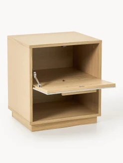 Hot Mesita de noche de madera con frente tapizado Wisp Mesitas De Noche|Mesitas De Noche