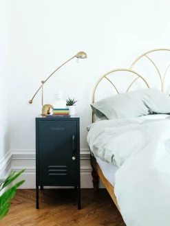 Armarios Infantiles|Mesitas De Noche>Mustard Made Mesita de noche de metal The Shorty, apertura de puerta izquierda o derecha Gris antracita