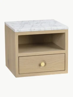 New Mesita de noche de pared con tablero de mármol Whitmore Mesitas De Noche|Mesitas De Noche