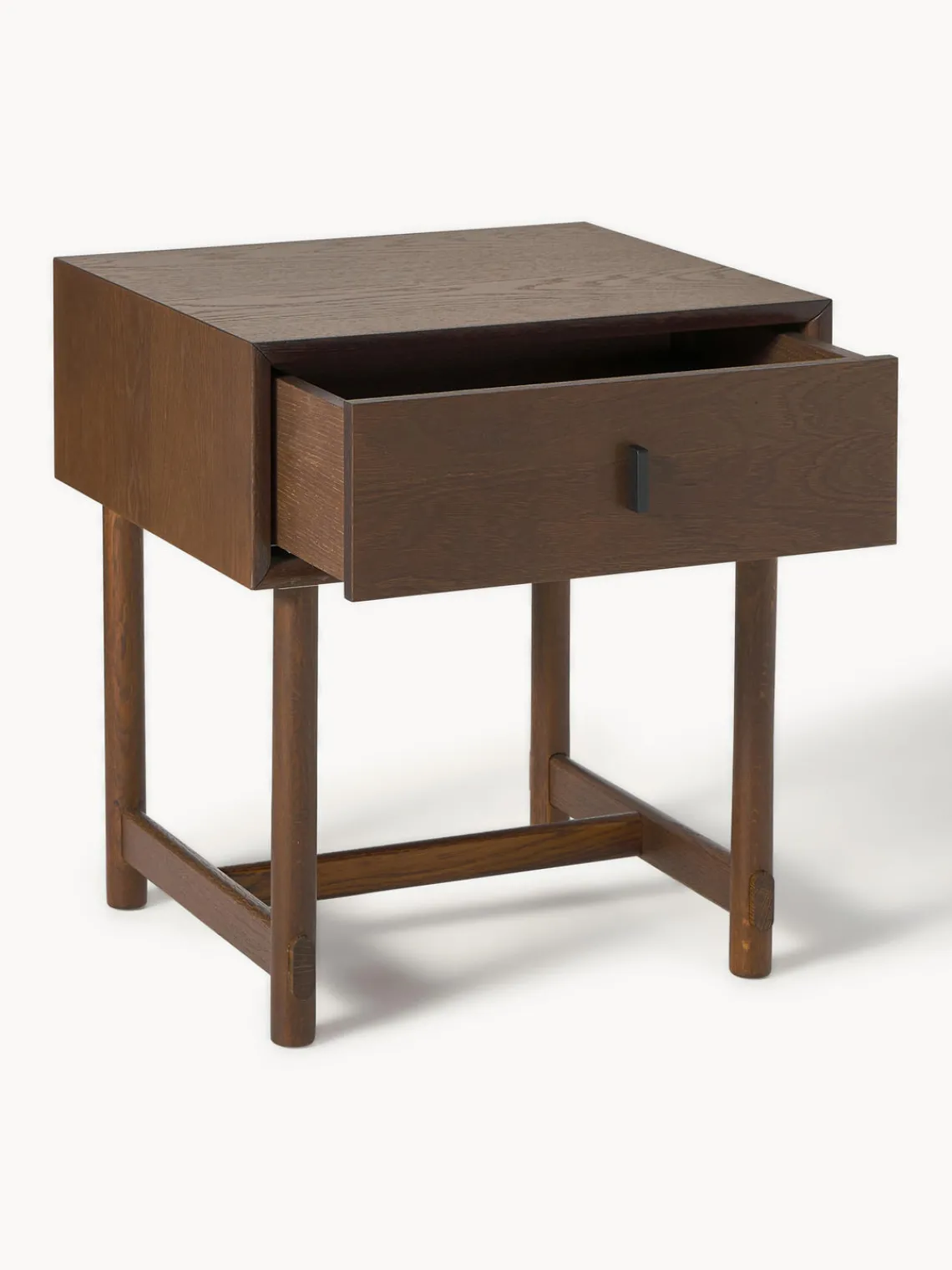 Mesitas De Noche|Mesitas De Noche>Westwing Collection Mesita de noche de roble con cajón Diana Madera oscura