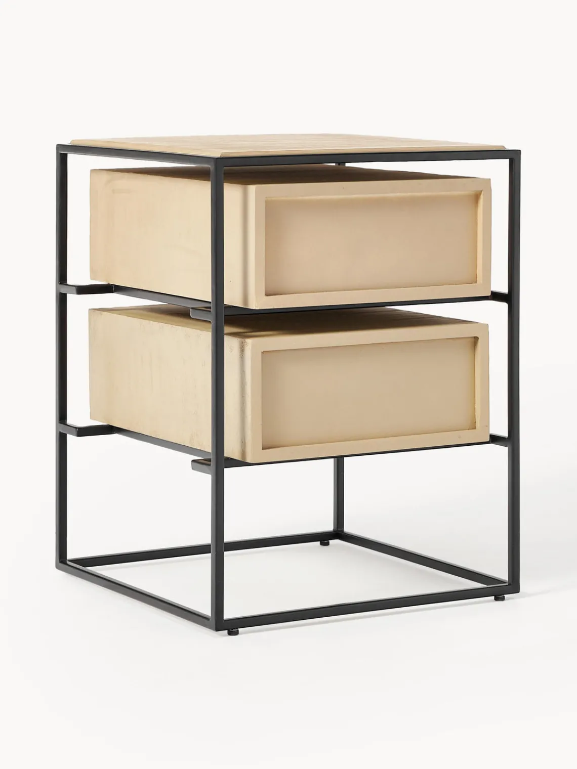 Mesitas De Noche|Mesitas De Noche>Westwing Collection Mesita de noche Lyle Madera de mango clara, negro