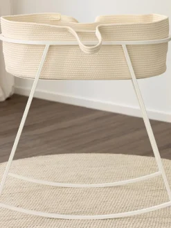 Cunas Para Bebé|Decoración Infantil>Metallbude Moisés artesanal Robe Tejido blanco Off White