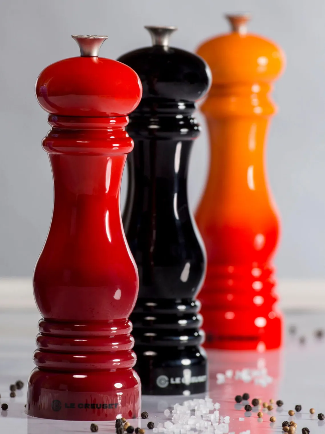 Molinillos De Especias|Molinillos De Especias>LE CREUSET Molinillo de pimienta con mecanismo de cerámica Creuset Negro brillante, plateado