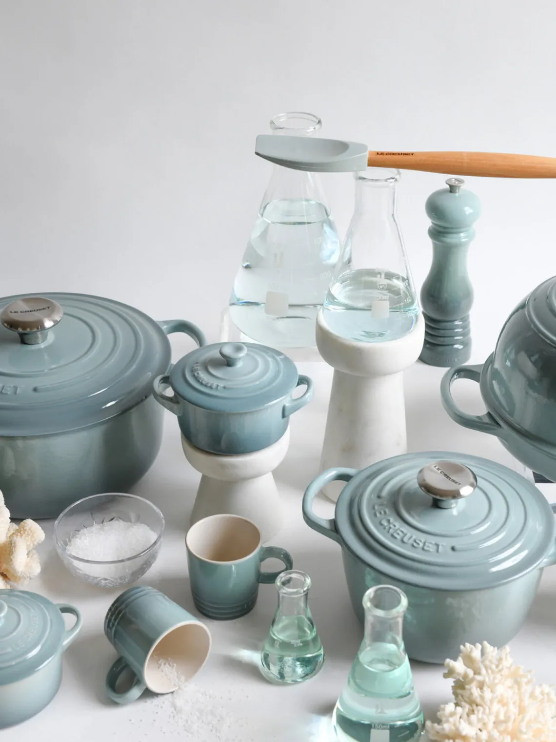 Molinillos De Especias|Molinillos De Especias>LE CREUSET Molinillo de pimienta con mecanismo de cerámica Creuset Verde menta, azul petróleo, plateado