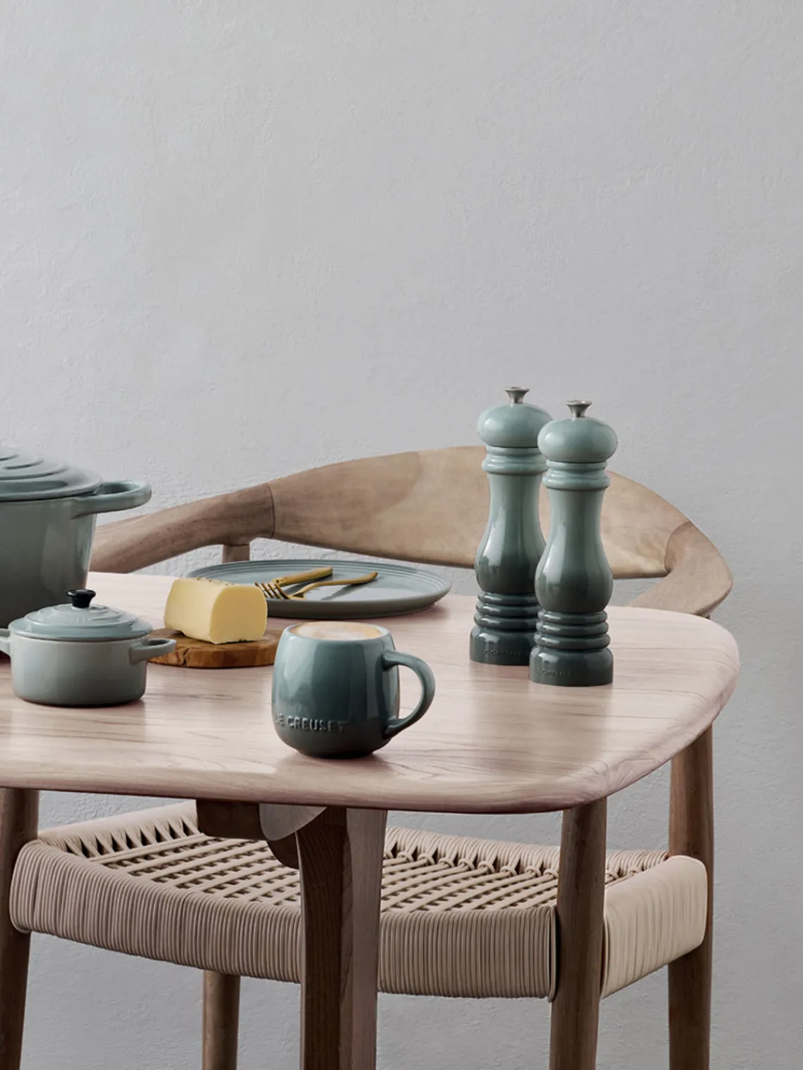 Molinillos De Especias|Molinillos De Especias>LE CREUSET Molinillo de pimienta con mecanismo de cerámica Creuset Verde menta, azul petróleo, plateado