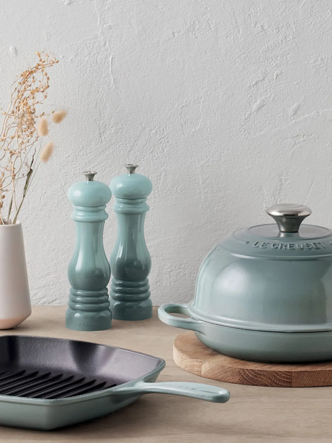 Molinillos De Especias|Molinillos De Especias>LE CREUSET Molinillo de pimienta con mecanismo de cerámica Creuset Verde menta, azul petróleo, plateado