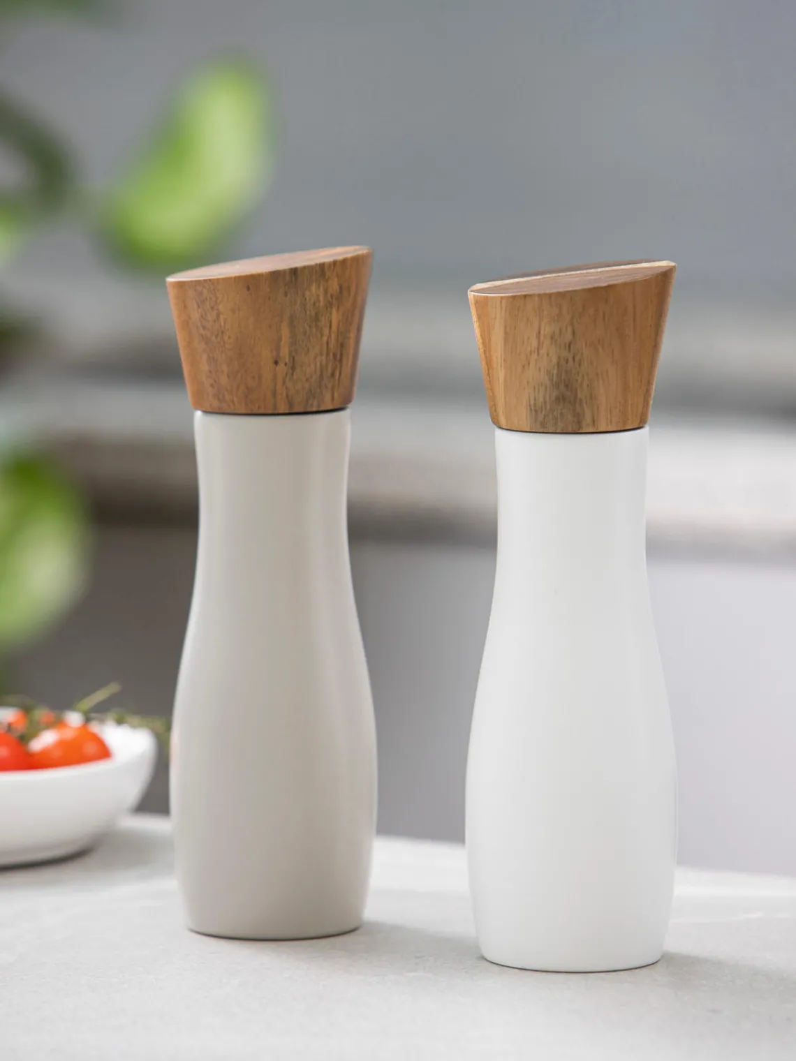 Outlet Molinillo de sal y pimienta con tapadera de madera de acacia Essentials, 2 uds. Molinillos De Especias|Molinillos De Especias