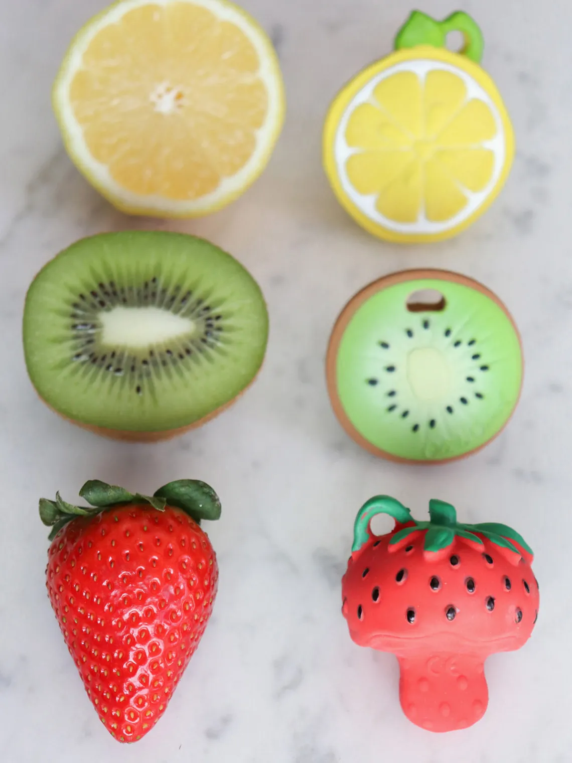 Juguetes Para Bebés|Juguetes Para Bebés>Oli & Carol Mordedor artesanal para bebé Fruits & Veggies