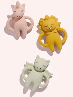 Chupetes Y Mordedores|Decoración Infantil></noscript>Konges Slojd Mordedor de goma pintado a mano Rose