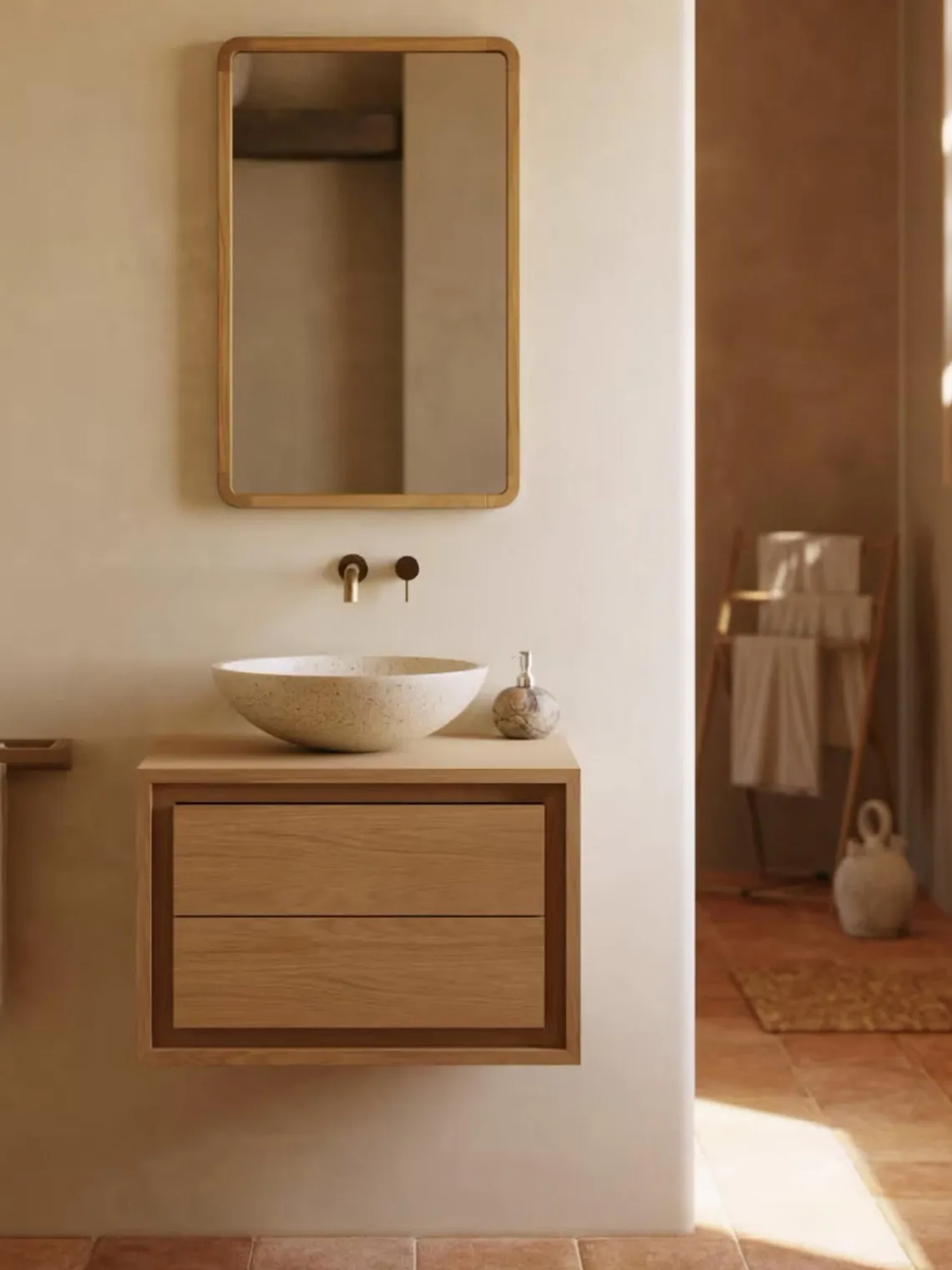 Clearance Mueble bajo lavabo de madera de teca Kenta Armarios De Baño|Armarios De Baño