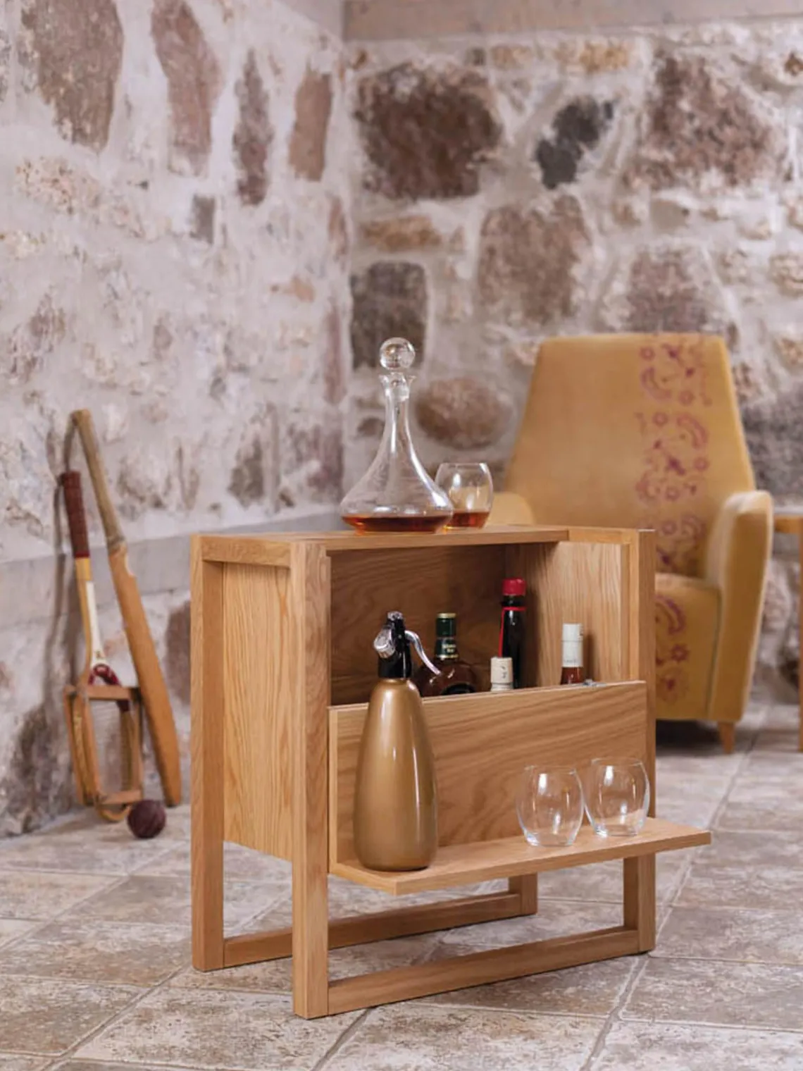 Botelleros|Almacenaje De Cocina>Woodman Mueble bar de madera de roble NewEst