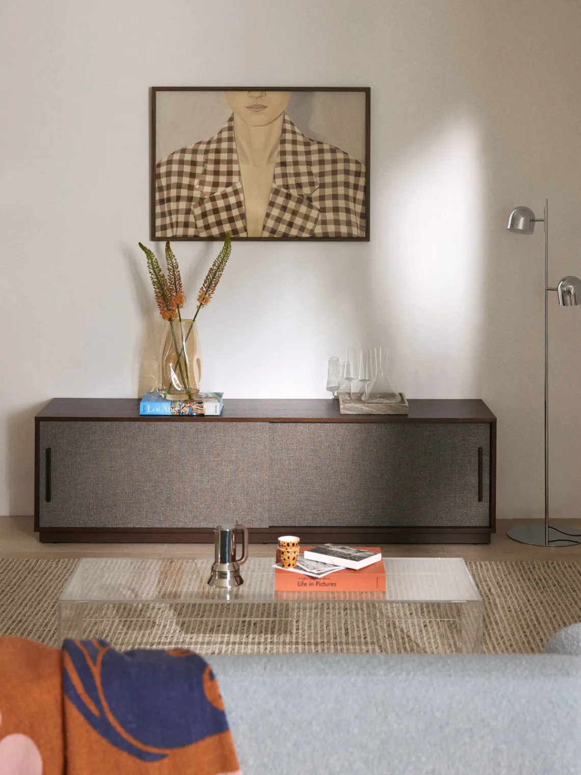 Mueble TV de madera con frente tapizado Wisp Muebles De Tv|Muebles De Tv