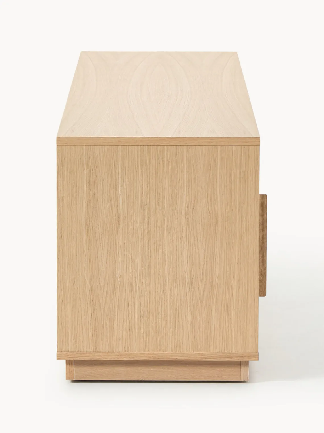 Muebles De Tv|Muebles De Tv>Westwing Collection Mueble TV de madera con frente tapizado Wisp Madera de roble clara, gris claro