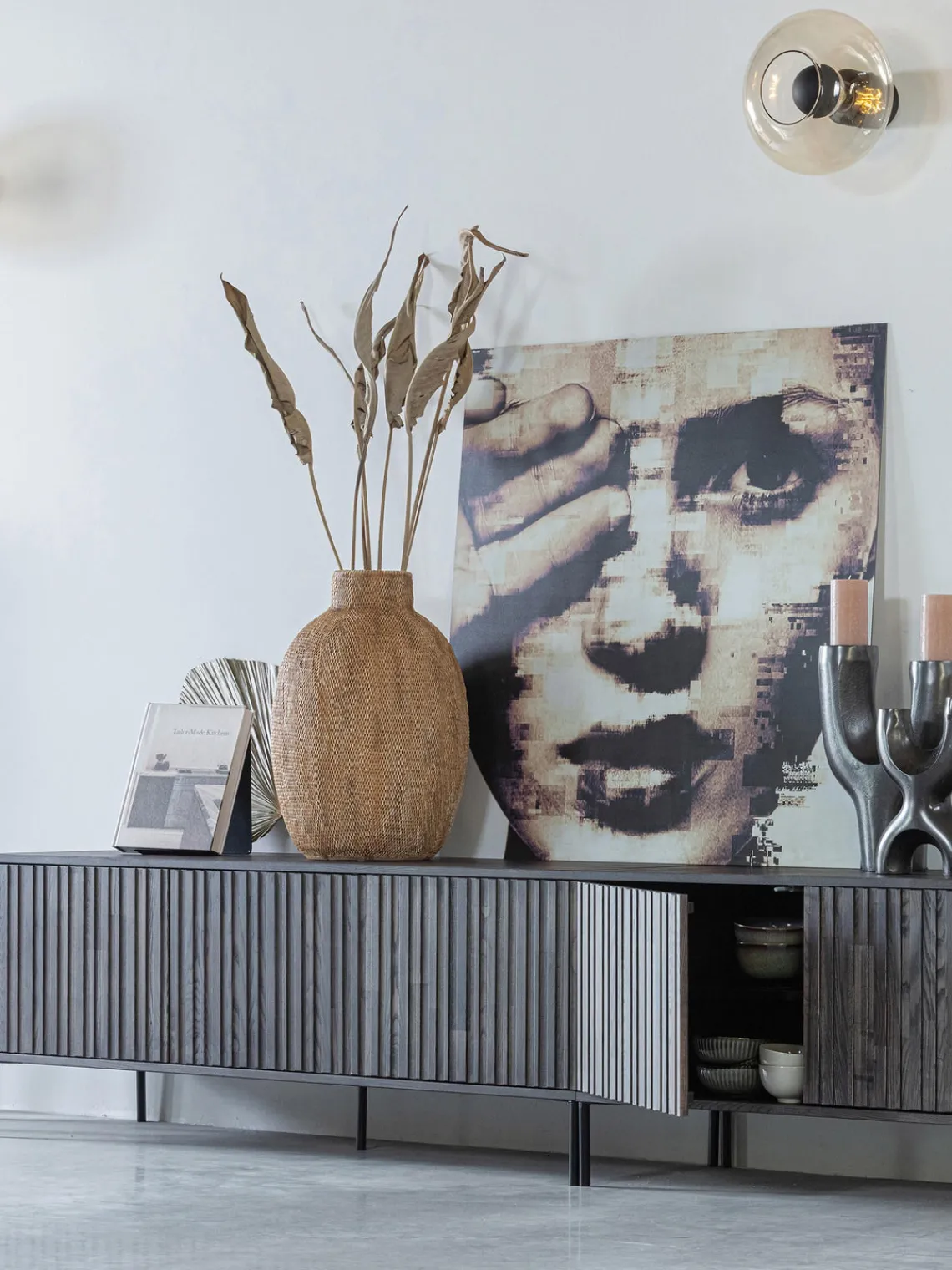 Mueble TV de madera de fresno Avourio, 3 puertas Muebles De Tv|Muebles De Tv